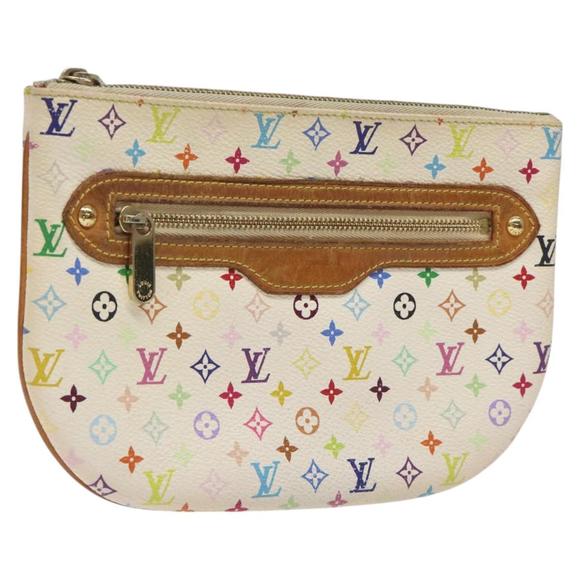 LOUIS VUITTON Monogram Multicolor Pochette GM Pouch White M60027 LV Auth hk2317 - Picture 1 of 16